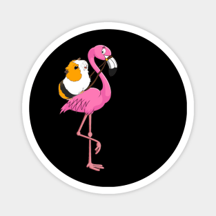 Guinea Pig Rider Flamingo Funny Magnet